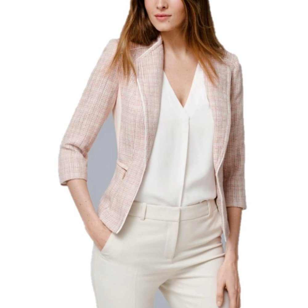 WHBM Blush / Cream Tweed Jacket